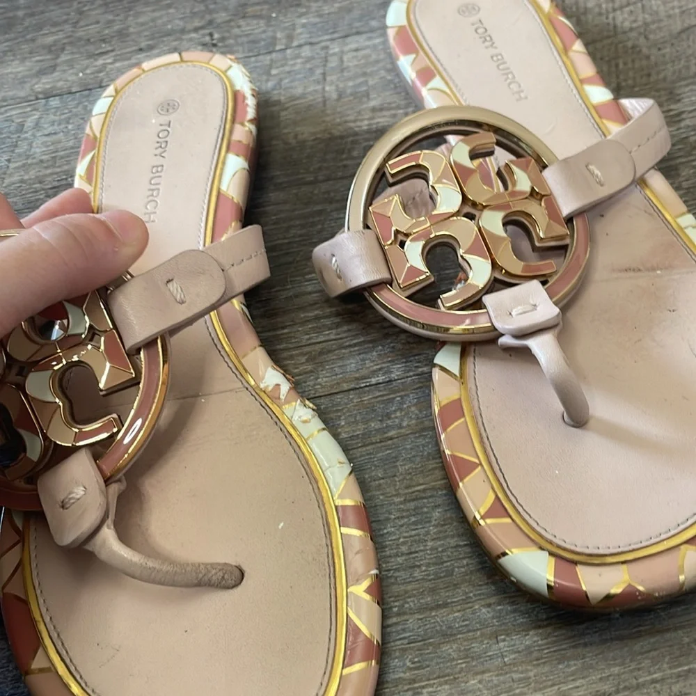 Tory Burch leather logo Miller flip flop Sandals